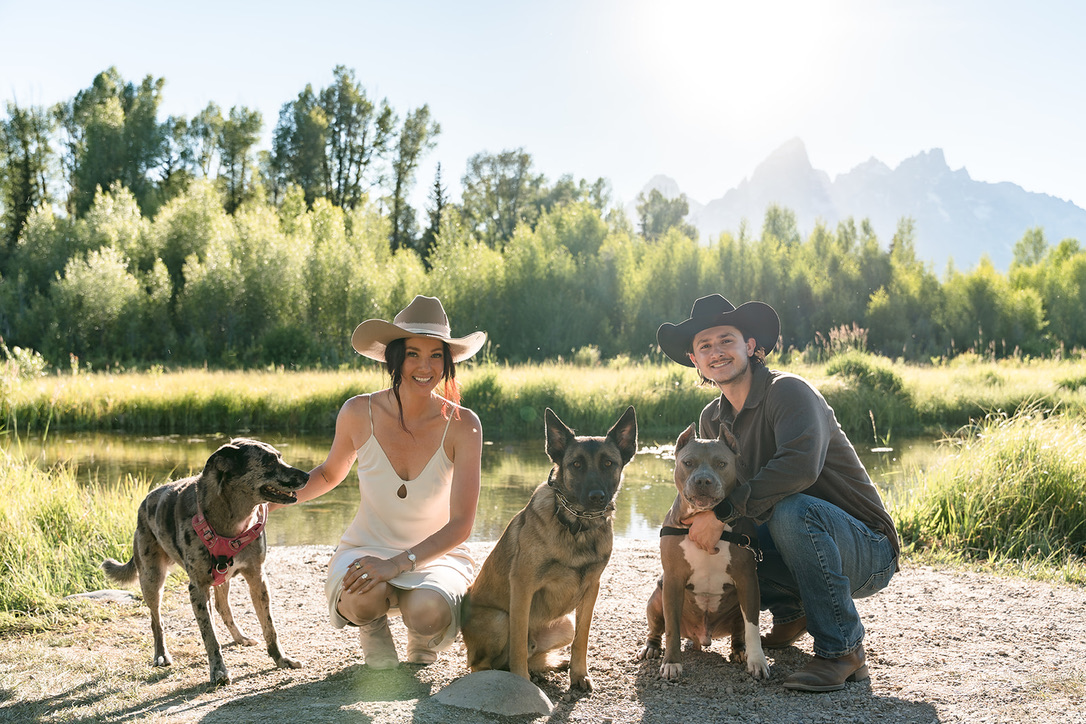 Calvin, Eden and their three dogs