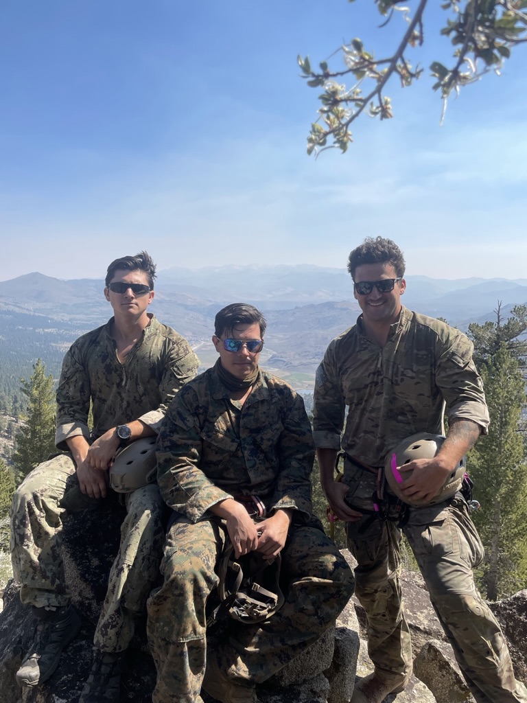 Military team in mountains