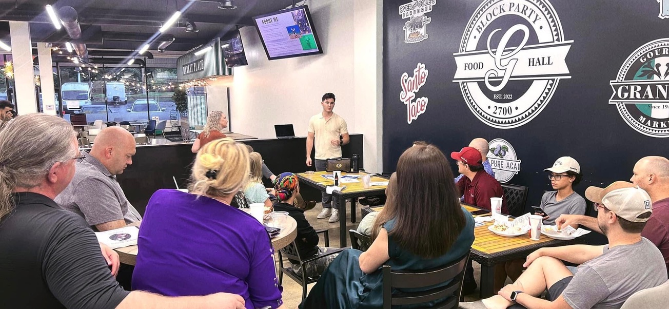 Calvin speaking at a local real estate meetup